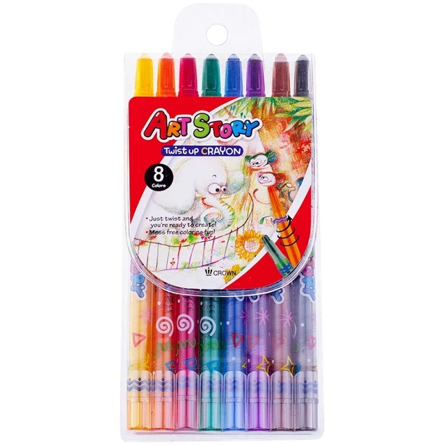 Crown Art Story 12 Colors Twist Up Crayon