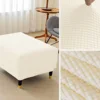 1Pc Elastic Stool Cover, Thickened All-inclusive Square Low Stool Cover, Household Sofa Footrest Stool Cover Furniture Protector 5