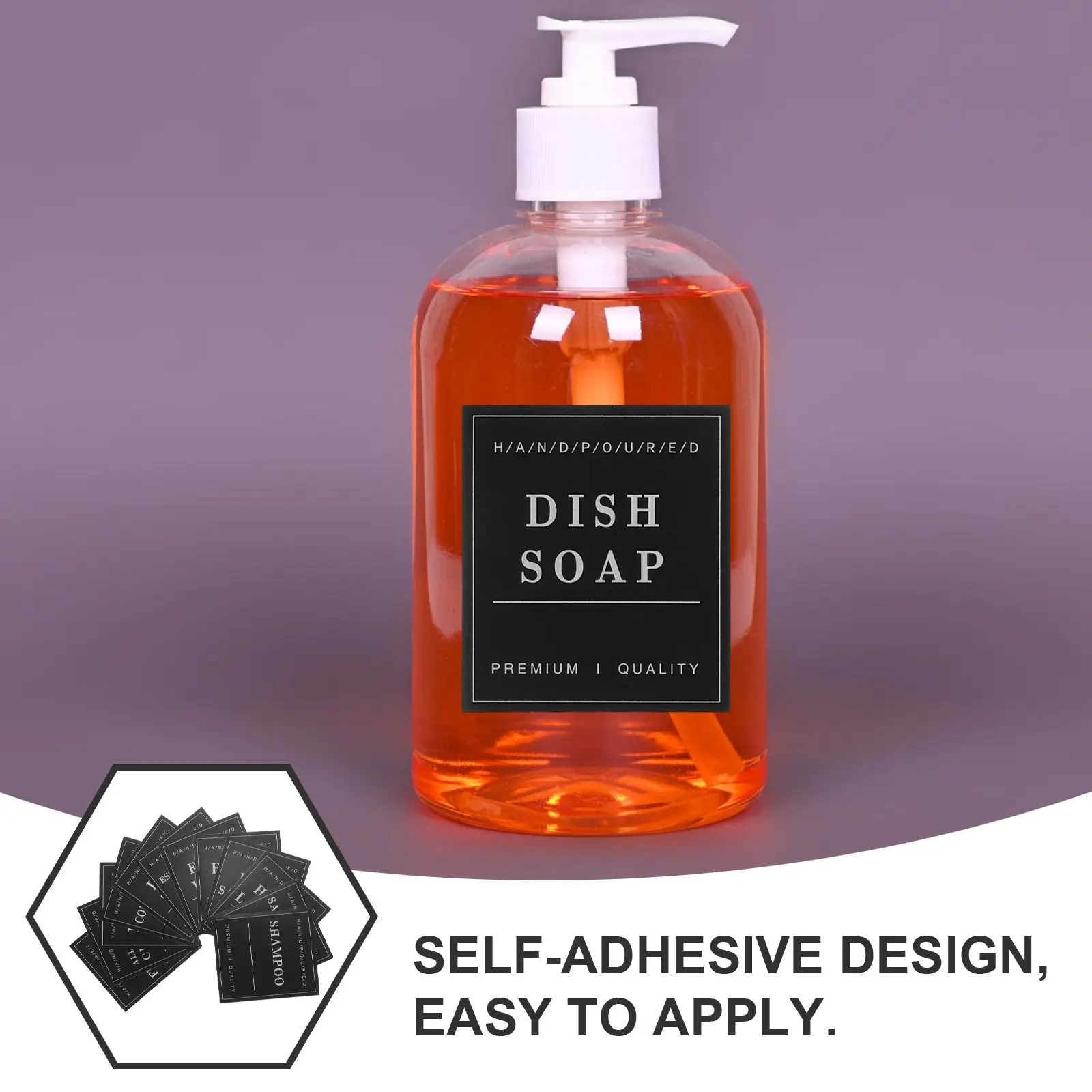 Shampoo Bottles label stickers 12pcs Bathroom and Kitchen Soap Dispenser Empty Bottles Wall Decor Hands Soap Sub-bottle With Waterproof Labels