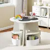 5 PCS Kids Table and Chair Set with Storage Stools for Activity-White