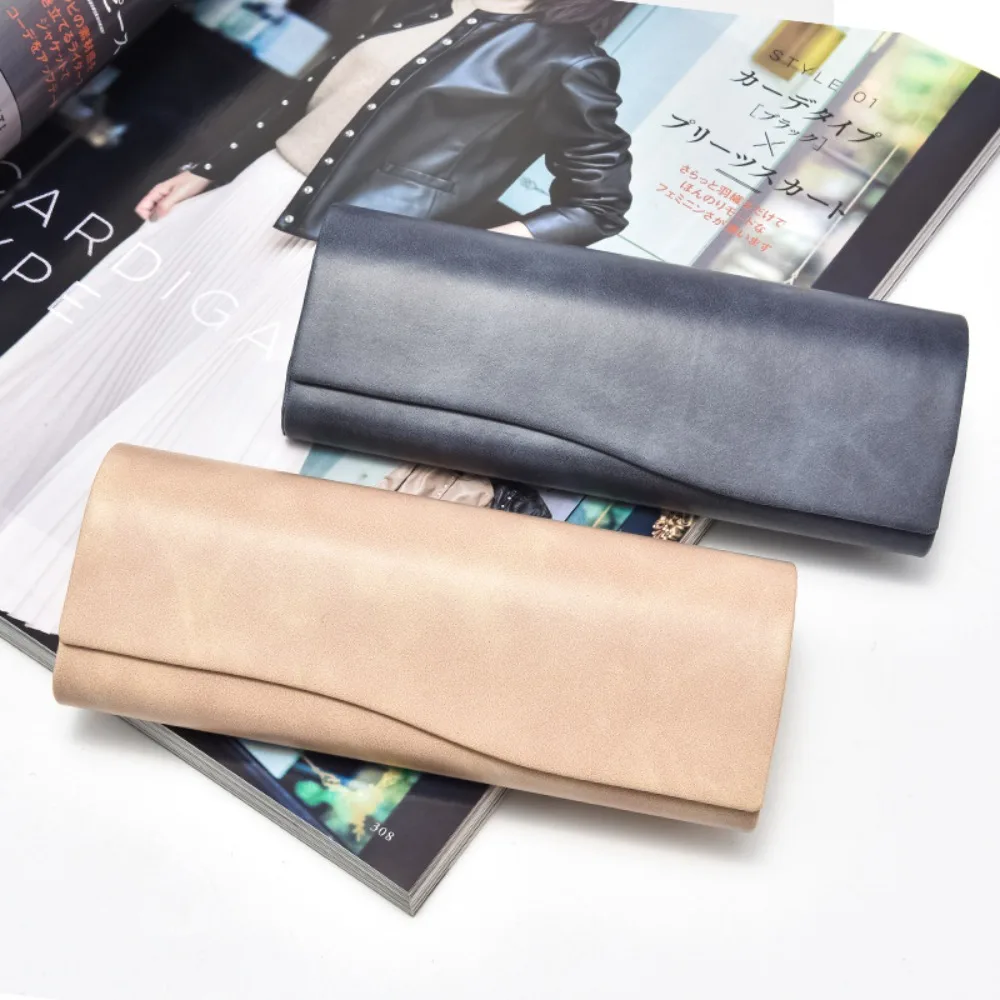 

Hard Frame Eyeglass Glasses Case Portable PU Leather Hard Shell Eyeglass Case Anti-pressure Storage Box Men