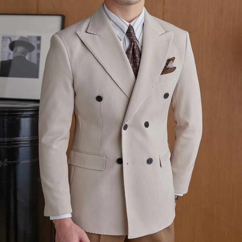 High Quality Double Breasted Dress Suit 2 Pieces Wedding Suit For Men Business Formal Casual Office Work Party Prom Costume