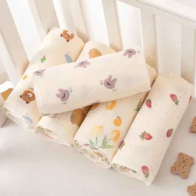 Baby Receive Blanket for Newborn Cotton Muslin Cover Swaddle Blanket Bedding Infant Bath Towel Baby Items Mother Kids Stuff 80cm 4