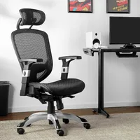 Hyken Chair: Ergonomic Mesh Swivel Task Chair. Adjustable Black Office Chair with Breathable Mesh and Good Lumbar 1