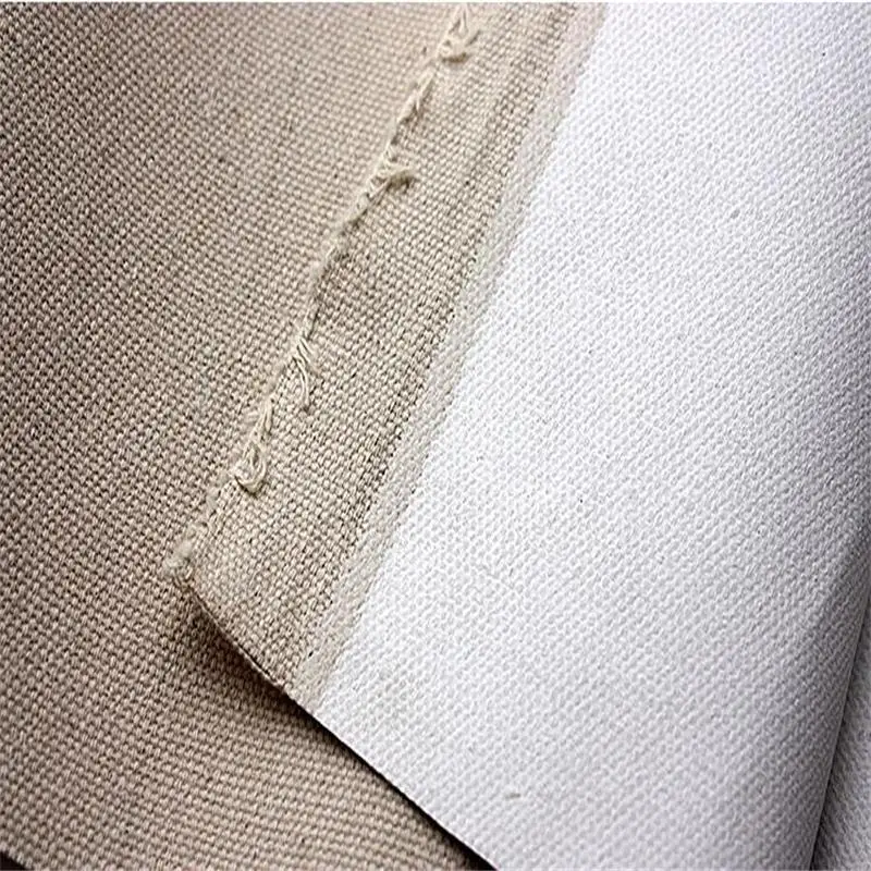 Quality blank linen blend canvas roll 482g 1.95m wide fine-medium texture