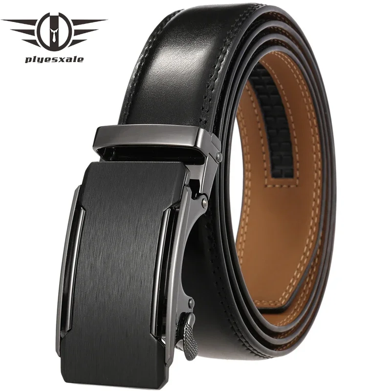 

Dark Brown Belt Male Men's Genuine Leather Strap Luxury Brand Automatic Buckle Belts For Men Cummerbunds cinturon hombre B307