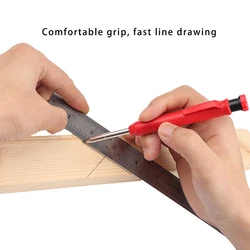 Jeu de crayons pour activités de menuiserie à trous profonds, fils de recharge, affûteur intégré pour charpentier, arc de scripteur, outil de marqueur mécanique, bricolage 