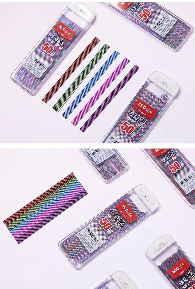 M&G 4 Stück HB 0,5 mm/0,7 mm 50 Druckbleistiftminen, automatische Bleistiftmine, Zeichen- und Skizzenwerkzeug, Schreibwaren, Schul- und Bürobedarf – Detail 6