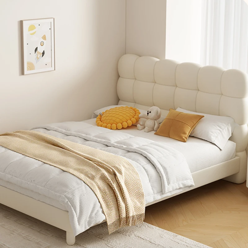 Nordic Modern Childrens Bed Girls White Comferter Loft Bed Princess Luxury Cama Infantil Bedroom Furniture 6