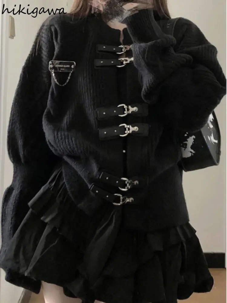 한국어 카디건 자켓 2025 여성 의류 Sueter De Mujer 패션 니트 스커트 세트 스웨터 코트 Y2k Clothes Pull Femme - AliExpress