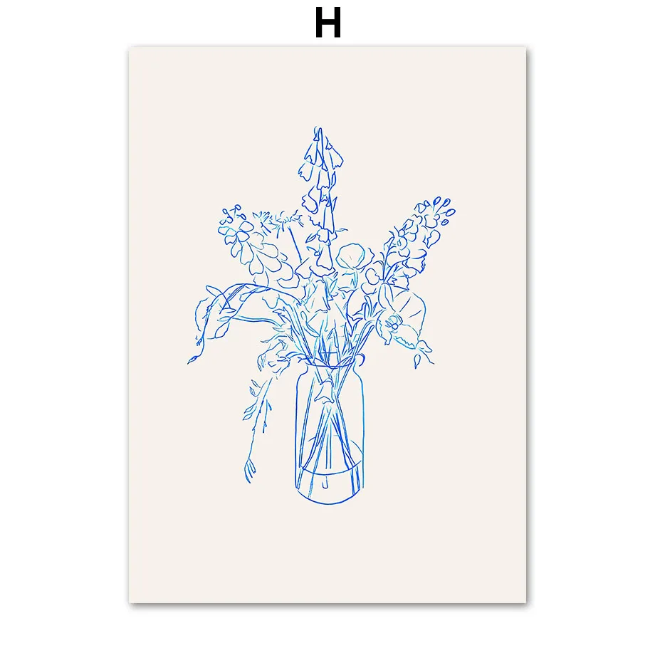 الأزرق مخطط فتاة كتاب زهرية الرسم على لوحات القماش...