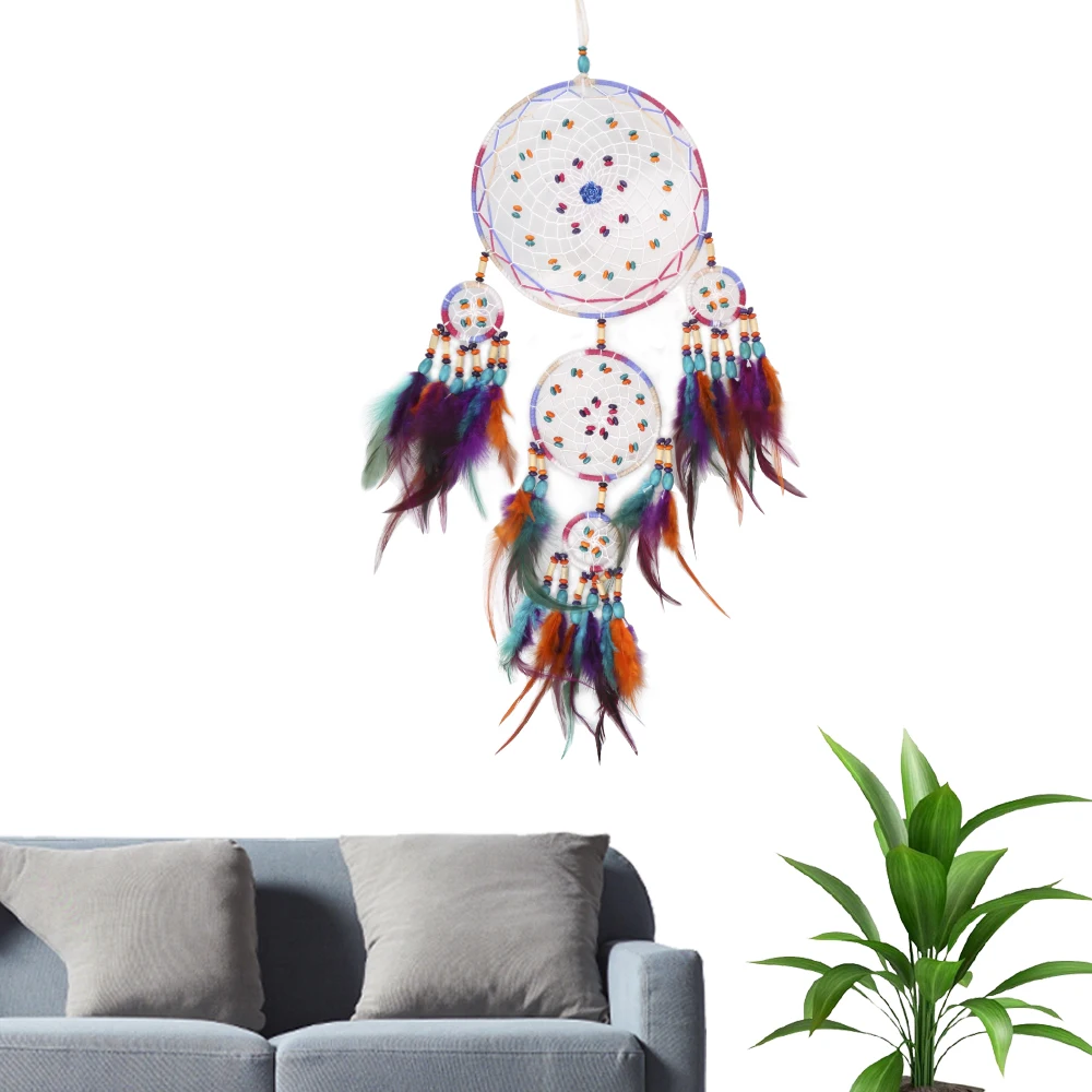 

Dream Catcher Indian Feather Hanging Arts Ornaments Wall Pendant Girls Room Decor Nordic Wall Decoration Dreamcatcher