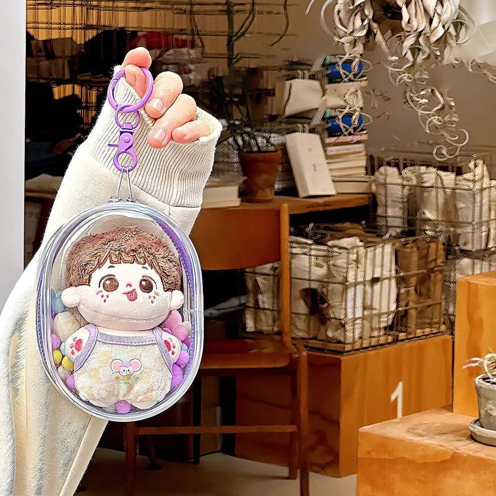Labubu Cotton Doll Clear PVC Bag Portable Organizer Box Storage Pouch Bag Dustproof Sunproof Rainproof Mystery Box Doll Bag
