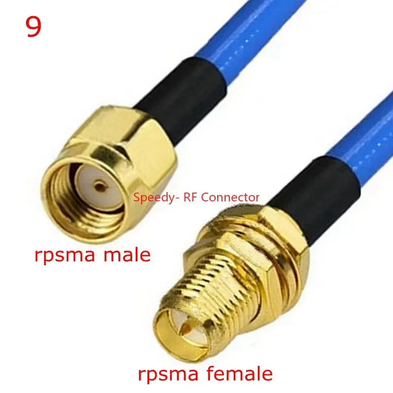 High-Frequency RG-402 Adapter with Right Angle Crimp SMA Connectors - 50 Ohm Brass