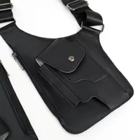 Sac de pêche tactique multi-poches à double bandoulière, anti-vol, imperméable en PU, multi-usages, sacs bandoulière pour hommes 5