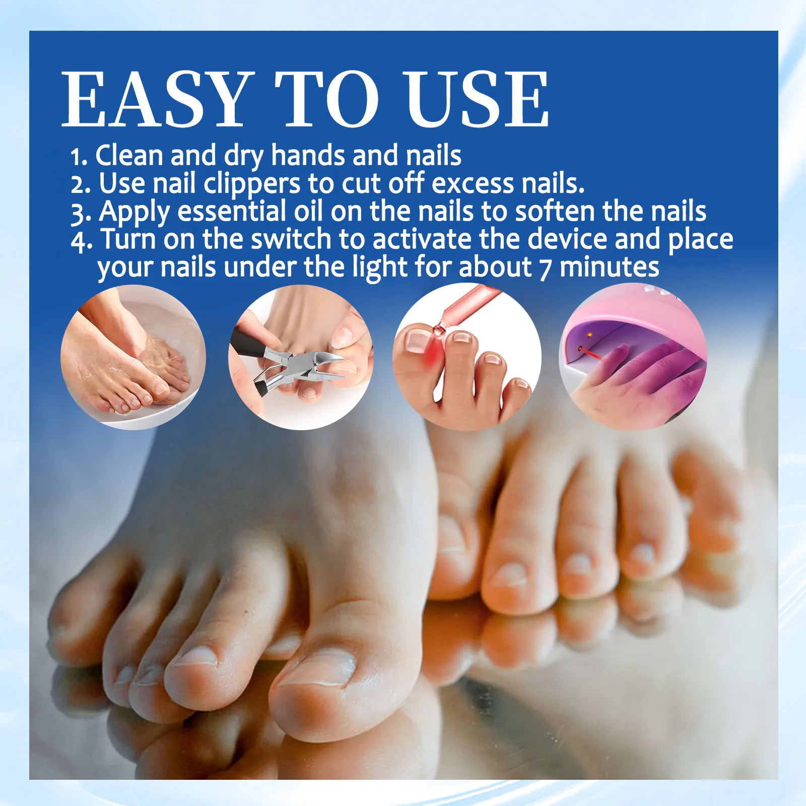 Nail Laser Fungal Nail Device Toenail Fingernail Fungus Treat Onychomycosis Essence Oil Removes Foot Care