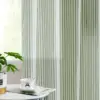 JINCHAN 2PCS Linen Curtains For Living Room Bedroom Ticking Striped Window Treatment Light Filtering Drapes Grommet Top Curtain 3