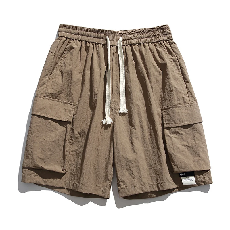 

Summer Sports Shorts Men Streetwear Thin Straight Casual Pants Elastic Waist Drawstring Loose Mid-Waist Male Clothing MA461