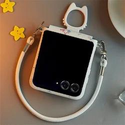 Korean Cute Fill Screen Puppy Kitty Ring Central Axis Portable Phone Case for 50ultra(60Pro) (E)