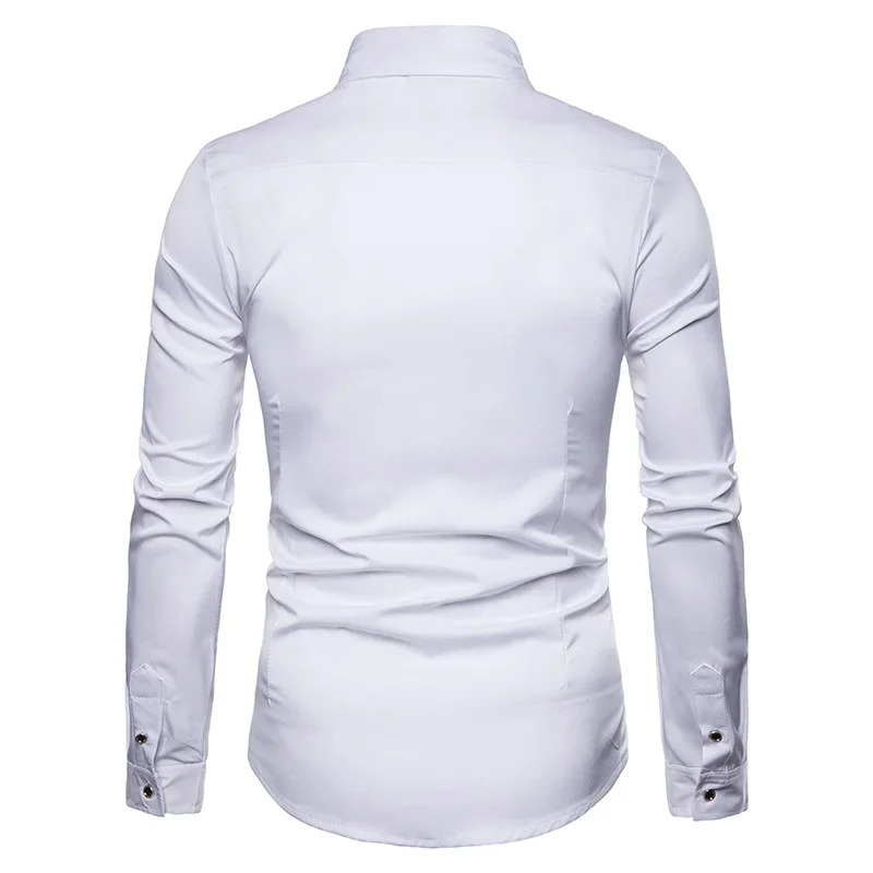 Retro Floral Men Long Sleeve Dress Shirt Rose Embroidery Hawaiian Shirt Social Streetwear men casual shirt men hawaiian shirt long sleeve shirt
