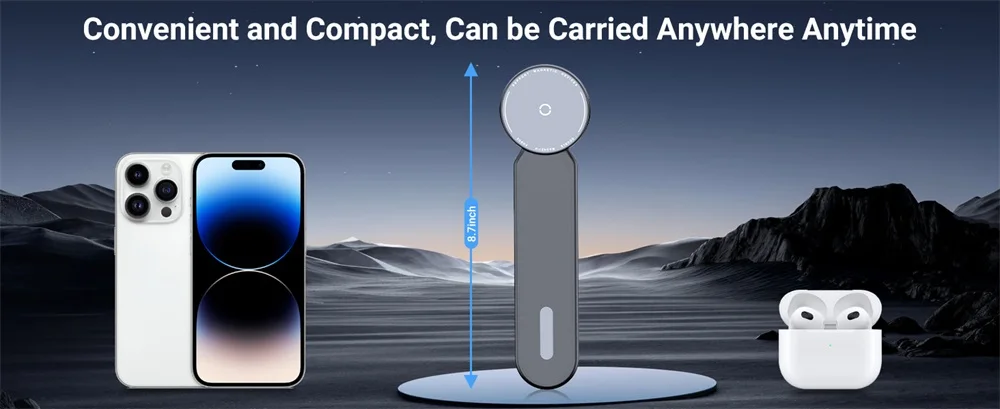 Universal Magnetic Car Phone Holder 15W Wireless Fast Charging Stand Stand Folda