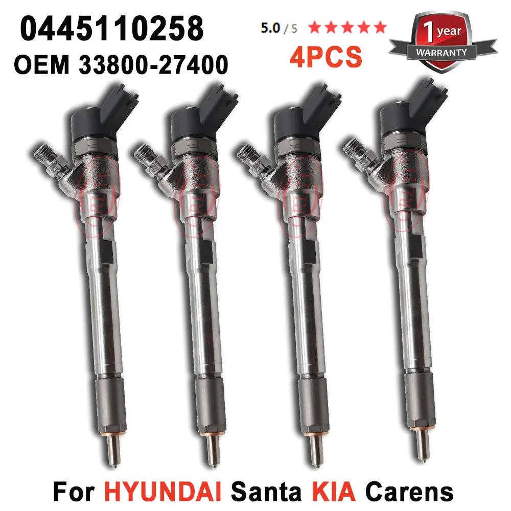 

0445110258 Genuine Injector 33800-27400 Diesel Fuel Injection Nozzle 0 445 110 258 For Hyundai Santa 3380027400 For KIA Carens