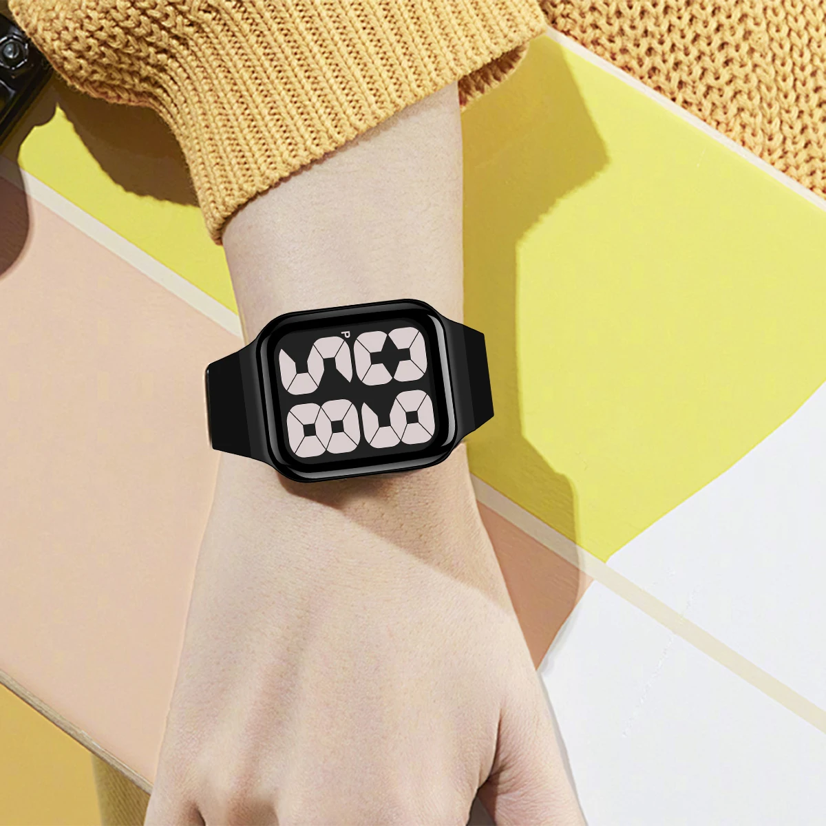 ساعة إلكترونية كاجوال عصرية للرجال والنساء بقرص كب...