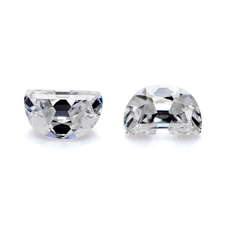 

HMJ Loose Moissanite Diamond Stone Half Moon Cut D Color VVS1 Clarity Gemstones for Rings Jewelry Making with GRA Certificate