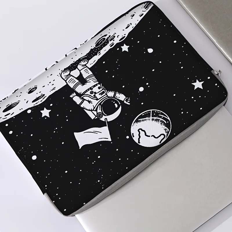 One piece set, two styles, astronaut patterned laptop bag and briefcase, suitable for 14 inch laptops