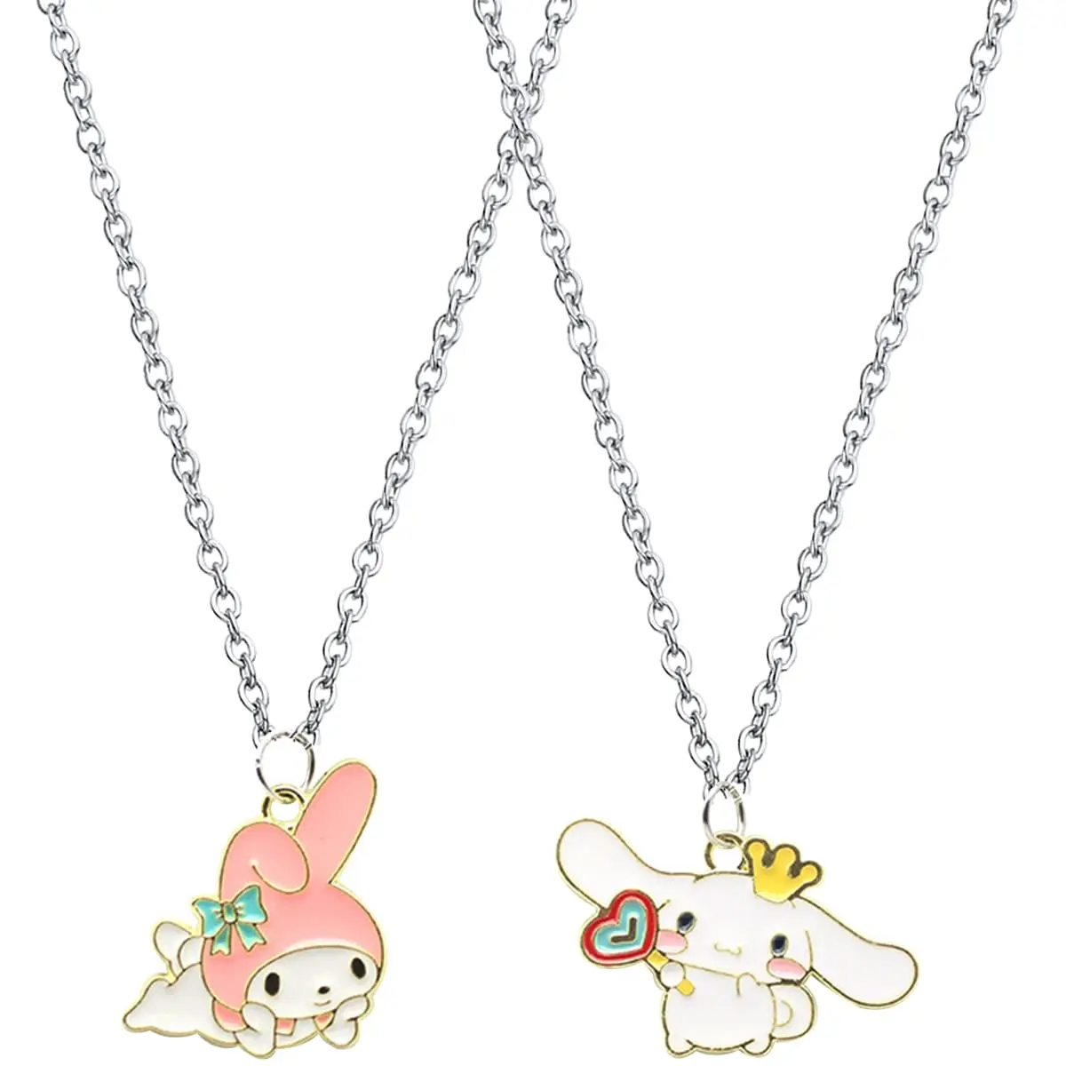 2 Pcs Sanrio Necklace Children Jewellery Set Children Backpack Pendant Cosplay Hello Kitty Kuromi My Melody Birthday Gift Girl бальзам для губ детский girl kitty без блистера