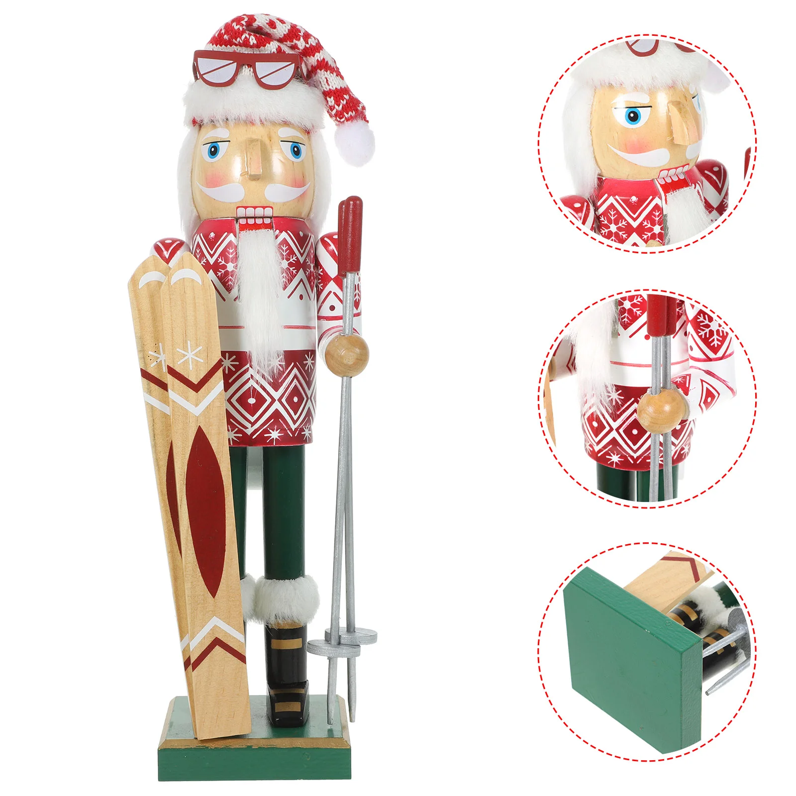 

Christmas Traditional Puppet Craft figureWooden Christmas Decoration Puppet Figurine Festival Figure Ornament Holiday Decor