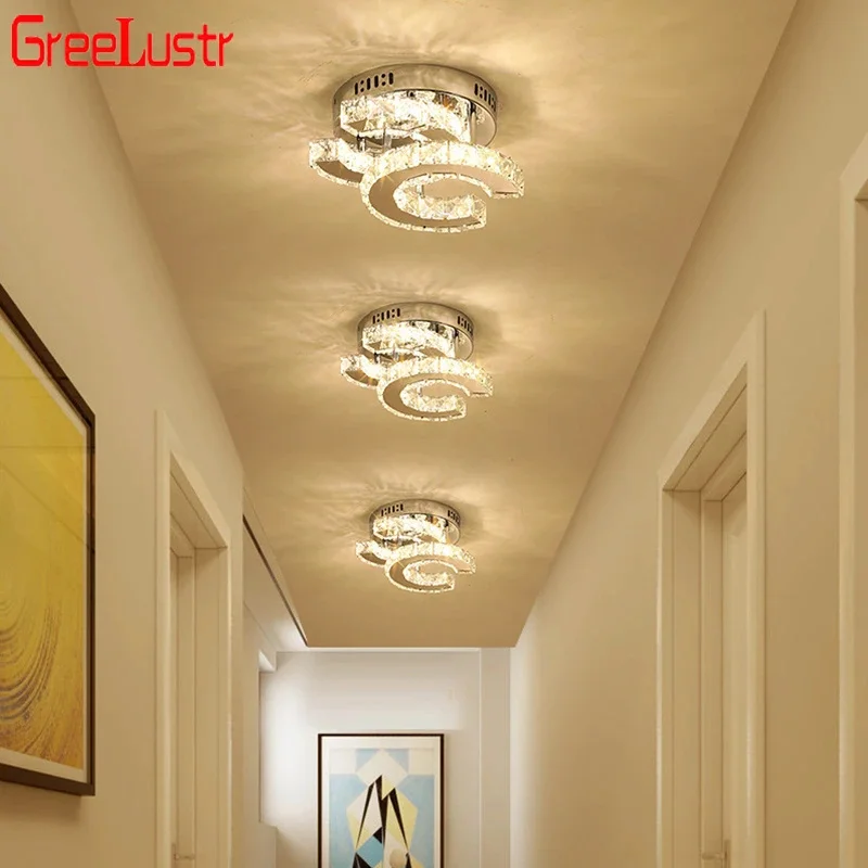 Modern Crystal Led Chandeliers Lighting For Bedroom Lustre Corridor Cloakroom Ceiling Lamp Luminaire For Dining Room Pendant