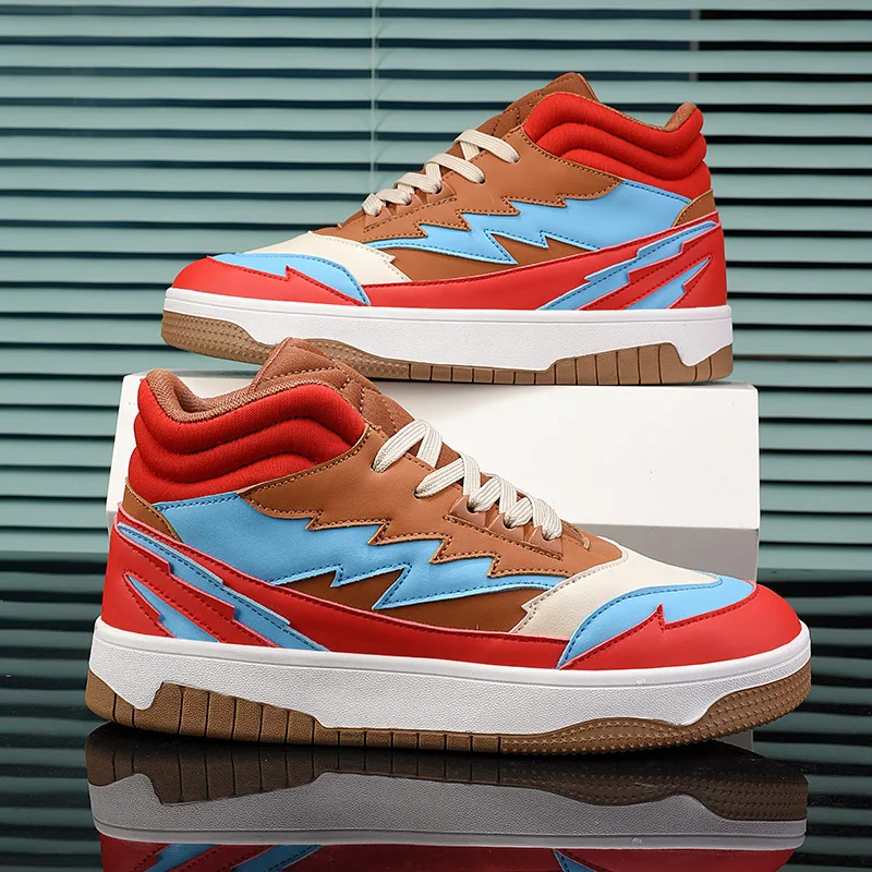 

2023 обувь для скейтборда высокие кроссовки Мужские дышащие повседневные Нескользящие удобные кожаные спортивные кроссовки для скейтборда