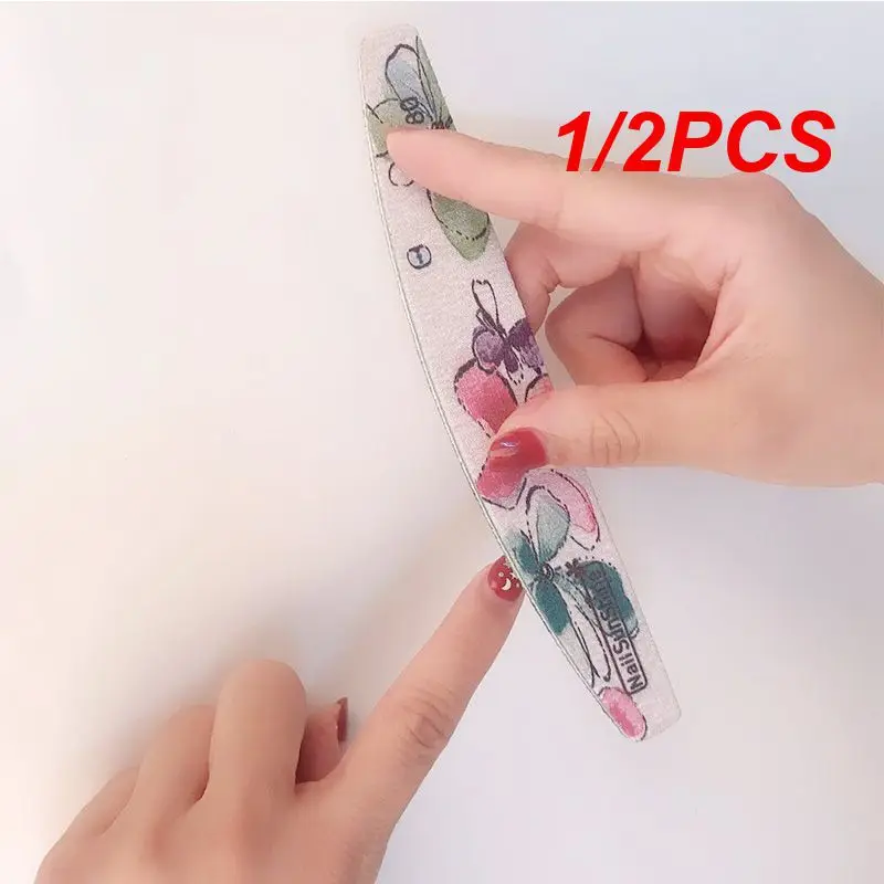

1/2PCS lot Grey-Flower Nail Files Double Sided Nails File Acrylic Gel 100 180 150 240 320 Grit Endurance Files & Buffers,HJ57676