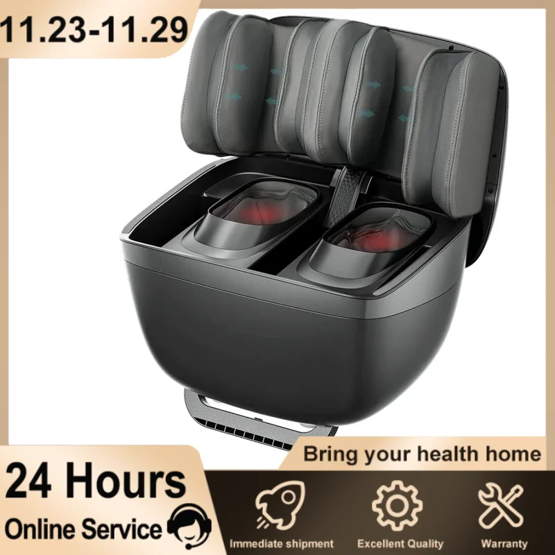 2in1FootMassagerMachineOttomanFootRestShiatsuCalfMassager