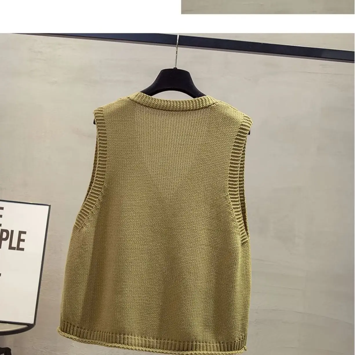 Pregnant Women's V-neck Knitted Vest Maternity Spring/Autumn New Loose Jacket Trendy Hollow Embroidered Sweater Vest Coat LH165