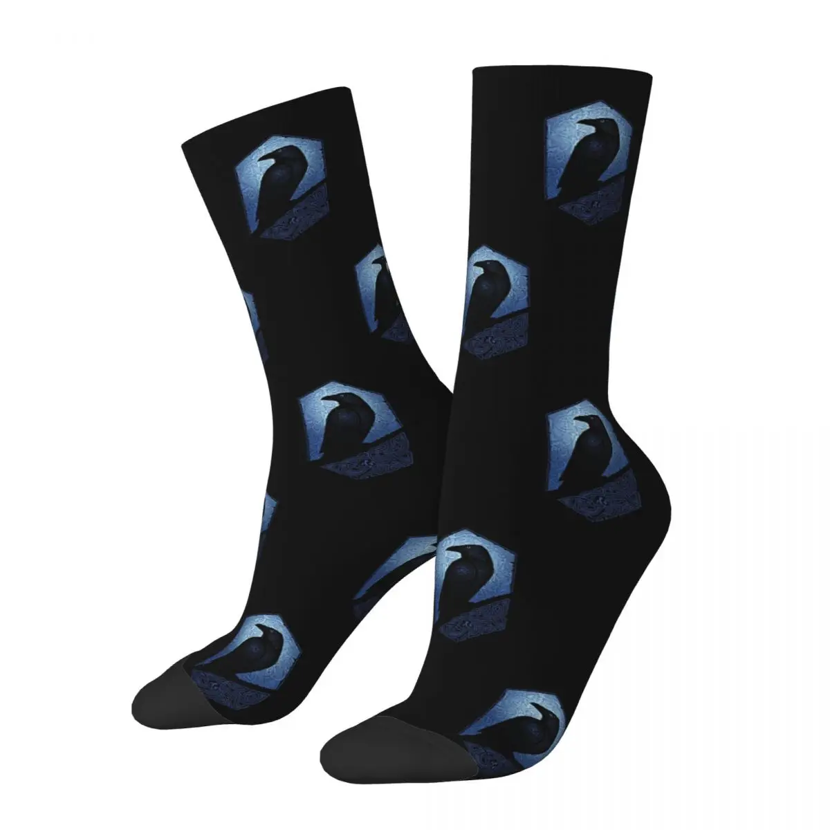 

Autumn Winter Crazy Design Women Men GUARDIAN Viking Raven Socks Breathable Basketball Socks
