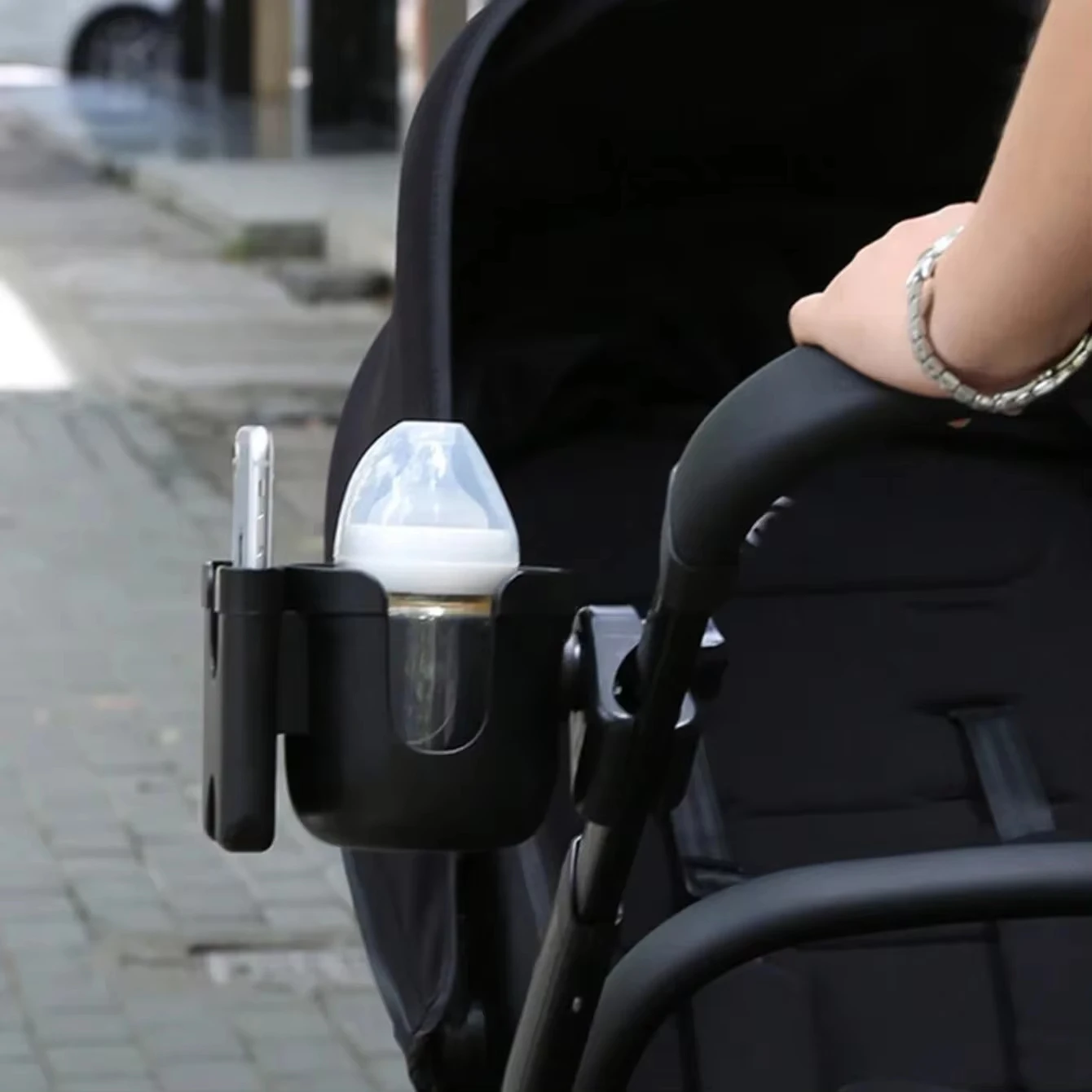 Stroller Bottle Holder Pram Cup Holders Children's Stroller Bottle Holders Pram Bottle Anti-Slip Design Accessories Mobile Phone