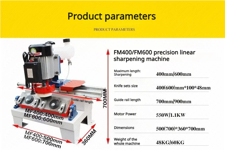 High Precision MF600 Linear Electric Knife Grinding Machine Industrial Grade Uni