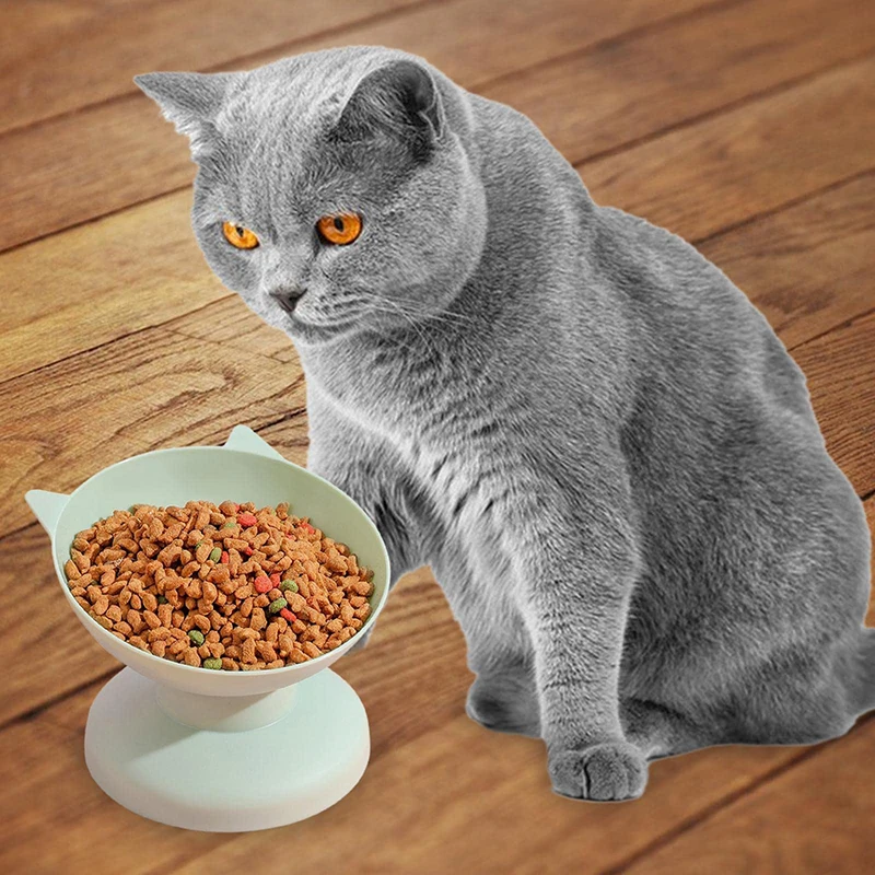 Title 3, Tilted Elevated Cat Bowl Plastic Cat Dog Bowl D...