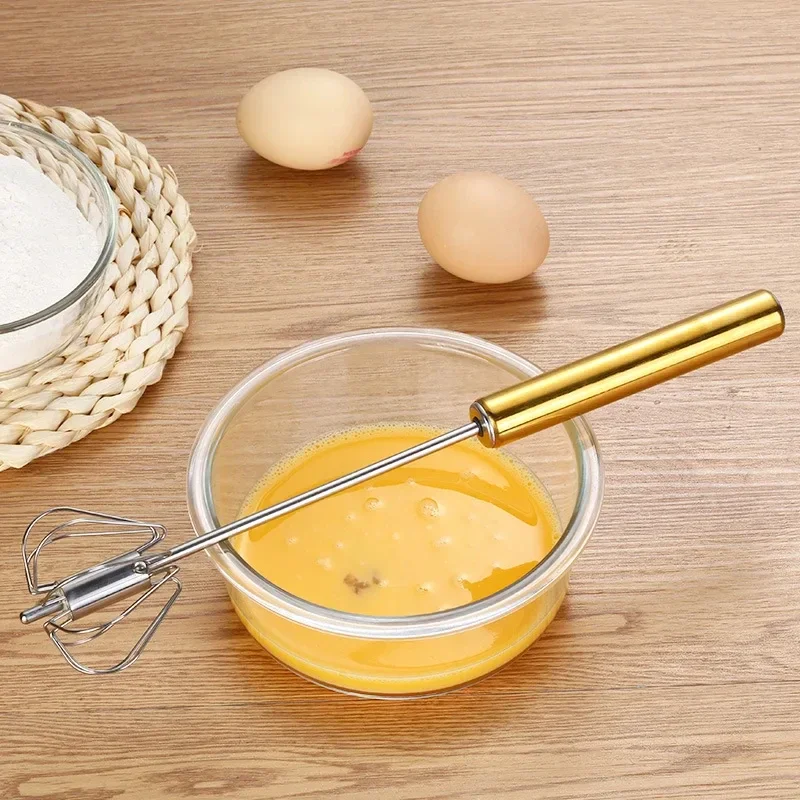 Stainless Egg Beater Semi-automatic Rotating Egg Tools Manual Stiring Cream Whisk Hand-held Mixer Kitchen Baking Tools egg beater