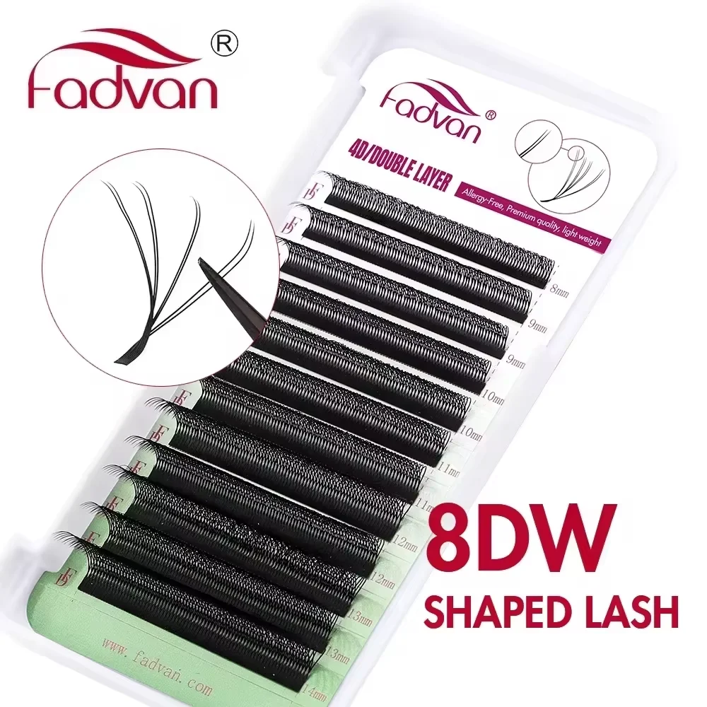 Eyelash Extension Makeup Supplies 8D W Shape Lashes Extension Two Tips 4D Premade Fan Eyelash Faux Mink