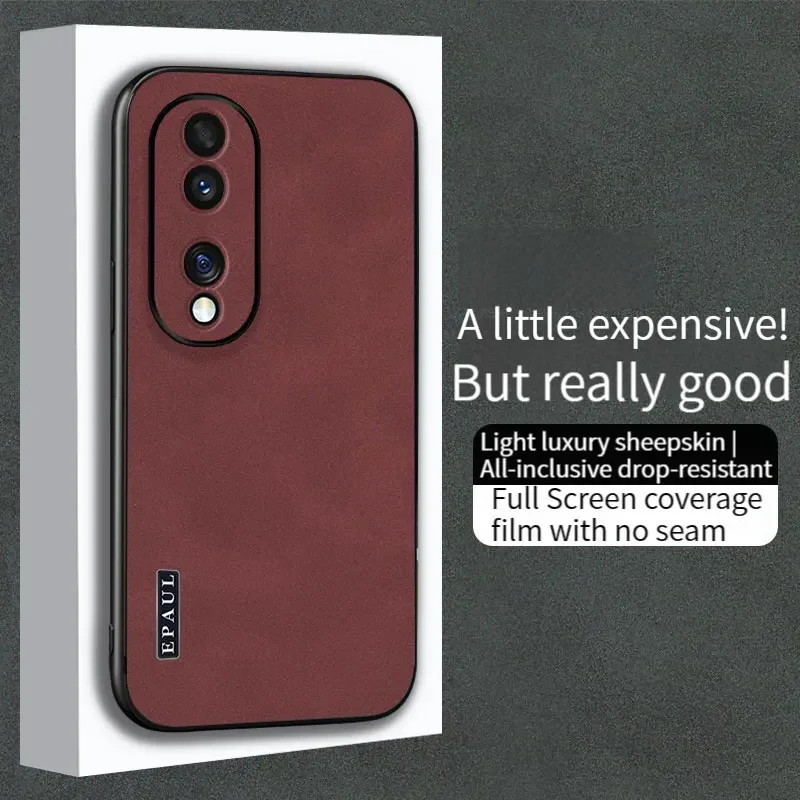 Étui en cuir élégant pour Huawei Honor 90 80 GT 70 60 SE Pro Plus Magic 5 4 X50i Play 7T 40 30 - Coque de téléphone en peau de mouton_voghion.com