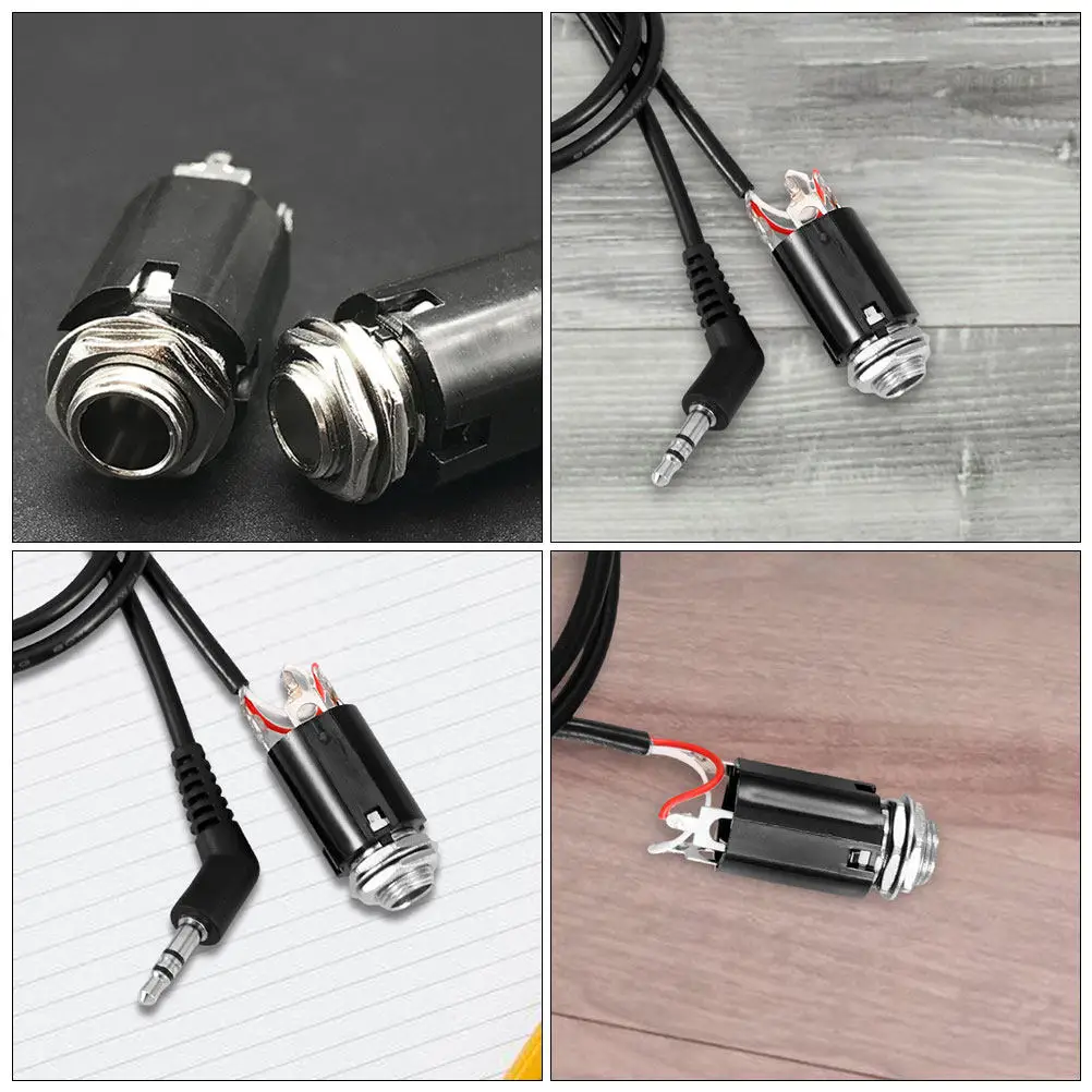 5Pcs 금속 일렉트릭 기타 소켓 기타 베이스 교체용 6.35mm 출력 잭 소켓 높은 내구성 절묘한 장인 정신