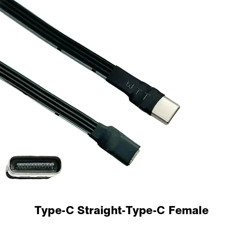 유형 C - USB-C 슬림 90 각도 어댑터 케이블 보조베터리 유연한 케이블 FPC PD 충전 데이터 케이블 유형-C 벤드 플랫 실리콘 와이어