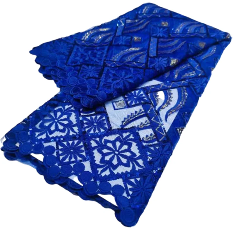 

Новинка 2022, высокое качество, искусственное французское Тюлевое кружево, женское платье с синей Золотой линией, кружевная ткань с вышивкой и блестками в африканском стиле