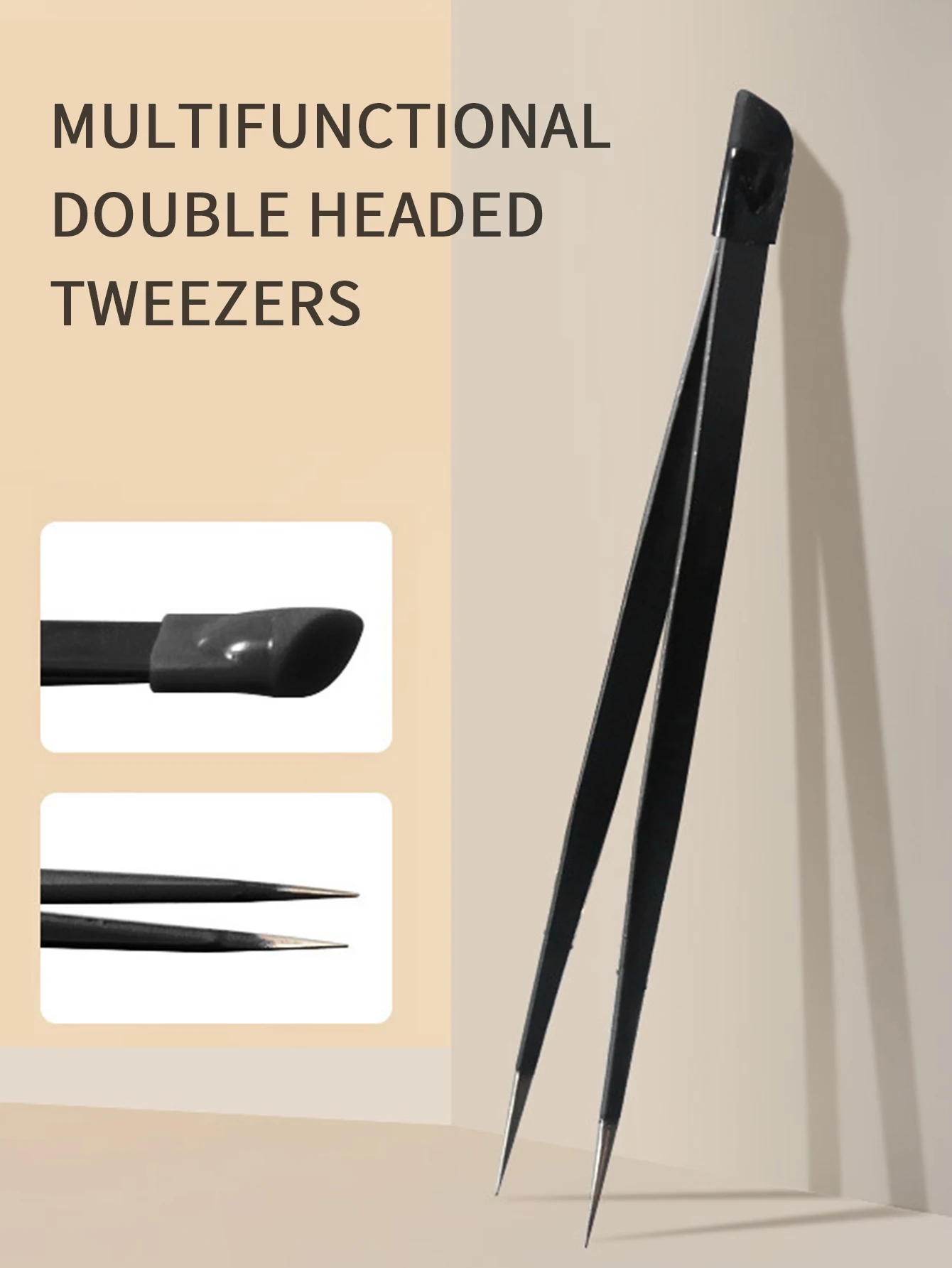 

Double-ended Precision Tweezers Multifunctional Clamps Silicone Head Press Stick To Take Stickers Embowel Nail Tools