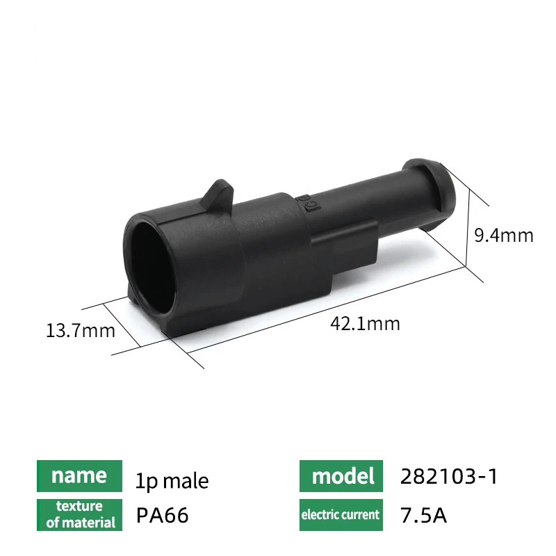 Description Picture 3 of item5/10/100 Sets Kit AMP 1.5 Male And Female Plug Automotive Waterproof Connectors Xenon Lamp Connector 1P 2P 3P 4P 5P 6P