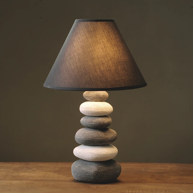 

Bedroom Bedside Lamp American Style Retro Creative Warm Fabric Eye-Protection Lamp Living Room and Dining Table Decoration
