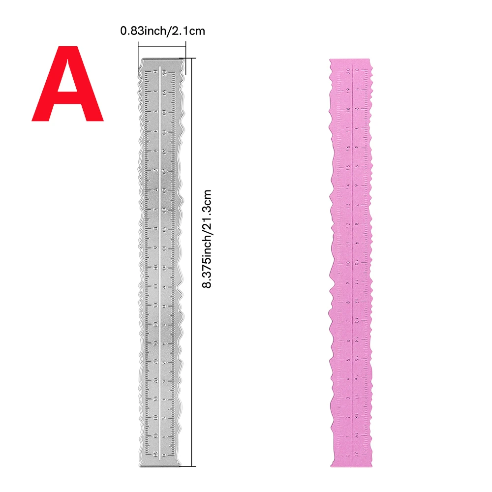 3 Types Deckle Edge Rulers Cutting Dies Multi-Use Paper Tearing